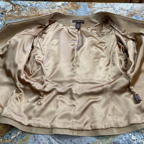 Bandolino Y2K tan embroidered 100% suede jacket - Picture 15 of 15